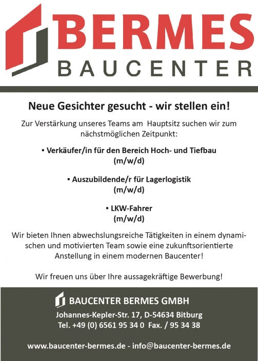 Stellenanzeige Bitburg_300121